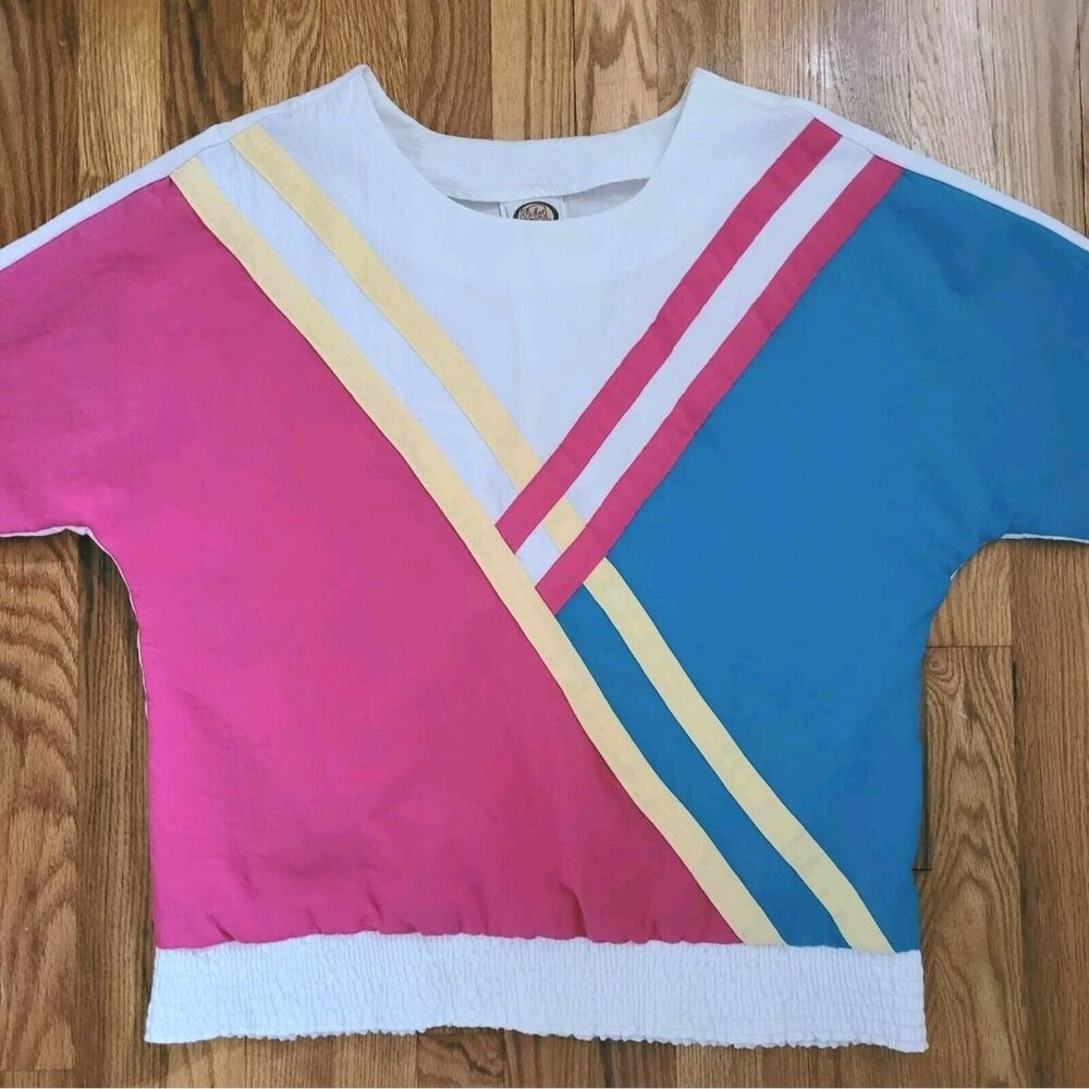 Vtg Picket And Post Le Chute Top Size Medium Windbreaker  Geometric Color Block